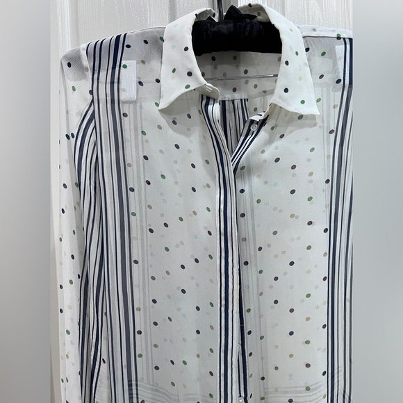 Massimo Dutti Lightweight Mesh Button Up Blouse - Picture 4 of 6